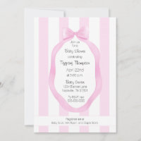 Papier peint Joli Pink Bow rayures Baby shower fil
