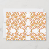 Invitation papier peint orange et blanc au design floral (Devant)