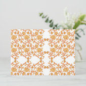 Invitation papier peint orange et blanc au design floral (Debout devant)