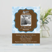 Invitation Papier peint vintage Baby Boy Douche (Debout devant)