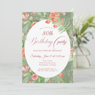 Invitation Papier peint vintage Roses Floral 80e