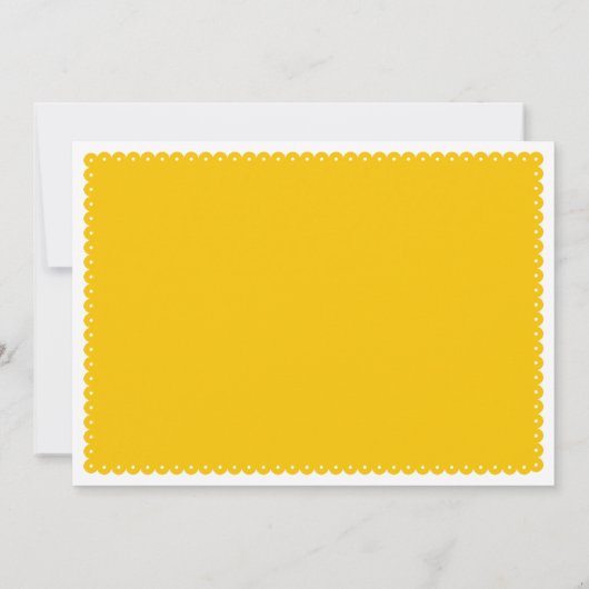 Invitation Papier picado jaune mariage couple douche (Dos)