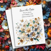 Invitation Papier Quilling Flowers Mariage Enregistrer la dat