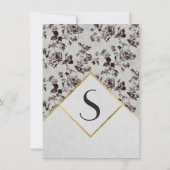 Invitation Papier Recyclé de finition Floral & Or noir & blan (Dos)