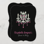 Invitation PAPIER / TAILLE / FORME DU Lustre de nuit - RSVP & (Devant / Derrière)