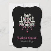 Invitation PAPIER / TAILLE / FORME DU Lustre de nuit - RSVP & (Devant)