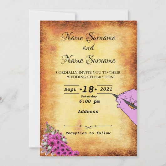 Invitation papier vintage (Devant)