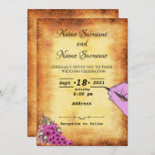 Invitation papier vintage (Devant / Derrière)