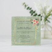 Invitation Papier vintage et Rose (Debout devant)