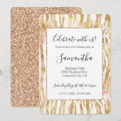 Invitation Papier Zèbre rose or (Devant / Derrière)