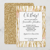 Invitation Papier Zèbre rose or (Devant / Derrière)