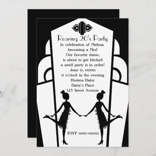 Invitation Papiers Art déco (Devant / Derrière)