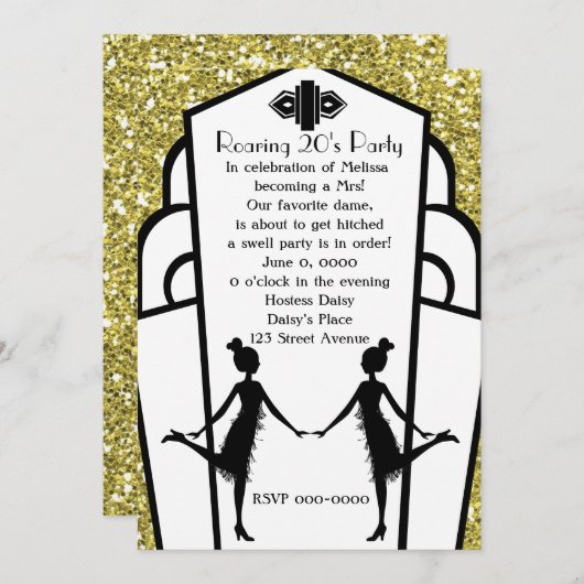 Invitation Papiers Art déco (Devant / Derrière)