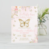 Invitation Papillon 1er anniversaire, Filles 1er anniversaire (Debout devant)