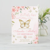 Invitation Papillon 1er anniversaire, Filles 1er anniversaire (Debout devant)