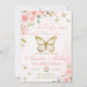 Invitation Papillon 1er anniversaire, Filles 1er anniversaire