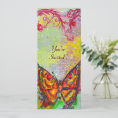 Invitation PAPILLON 3, rouge vif jaune violet rose scintillan (Debout devant)