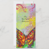 Invitation PAPILLON 3, rouge vif jaune violet rose scintillan (Dos)