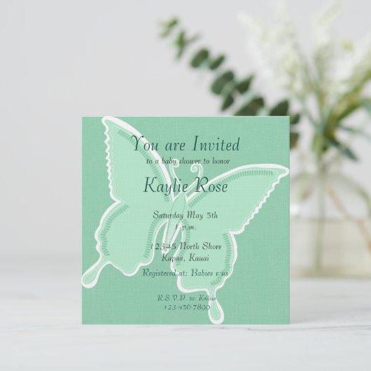 Invitation Papillon à menthe (Debout devant)