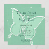 Invitation Papillon à menthe (Devant / Derrière)
