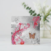 Invitation PAPILLON À PAILLETTES 2 ,Élégante fête de mariage (Debout devant)