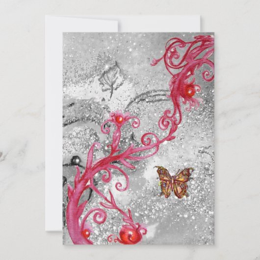 Invitation PAPILLON À PAILLETTES 2 ,Fête de mariage élégante (Devant)