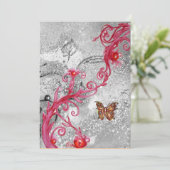 Invitation PAPILLON À PAILLETTES 2 ,Fête de mariage élégante (Debout devant)