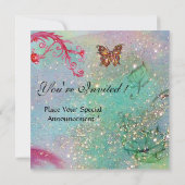 Invitation PAPILLON À PAILLETTES Élégante fête de mariage ble (Dos)