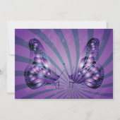 Invitation Papillon Abstrait Violet avec des Ailes Radieuses (Devant)