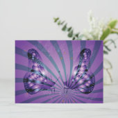Invitation Papillon Abstrait Violet avec des Ailes Radieuses (Debout devant)