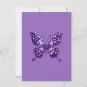 Invitation Papillon Améthyste Robe Pierre de Naissance de Fév (Dos)