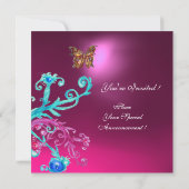 Invitation PAPILLON AMÉTHYSTE, violet bleu rose rouge vif (Dos)