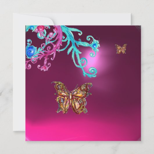 Invitation PAPILLON AMÉTHYSTE, violet bleu rose rouge vif (Devant)