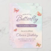 Invitation papillon, Anniversaire des papillons Pa (Devant / Derrière)