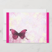 Invitation Papillon aquarelle violet sur RSVP rose (Dos)
