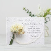 Invitation Papillon au mariage de bouquet de fleurs (Debout devant)