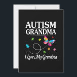 Invitation Papillon Autisme Grand-mère I Love My Grandson Awa<br><div class="desc">Papillon Autisme Grand-mère I Love My Grandson Award</div>