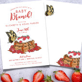 Invitation Papillon avec fraises Bébé Brunch Douche