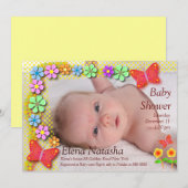 Invitation Papillon Baby shower 001 (Devant / Derrière)