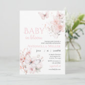 Invitation Papillon baby shower en fleur (Debout devant)