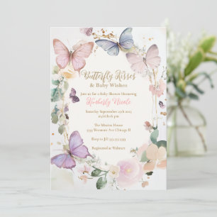 Invitation Papillon baby shower papillon embrasse baby shower