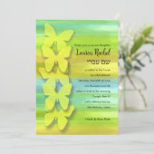 Invitation Papillon bat mitzvah Aquarelle Bleu Vert Jaune (Debout devant)