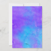 Invitation Papillon bat mitzvah violet et turquoise peint (Dos)