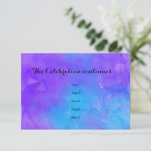 Invitation Papillon bat mitzvah violet et turquoise peint (Debout devant)