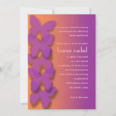 Invitation Papillon bat mitzvah violet orange ombre (Devant)