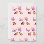 Invitation Papillon Bébé Fille Douche Aquarelle (Dos)