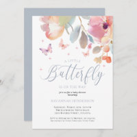 Papillon blanc rose Baby shower floral