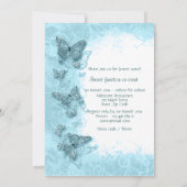 Invitation Papillon bleu élégant mariage d'anniversaire (Dos)