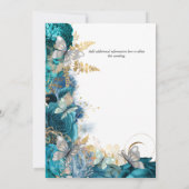 Invitation Papillon bleu rose bleu mariage or (Dos)