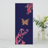 Invitation PAPILLON, bleu rouge vif (Debout devant)